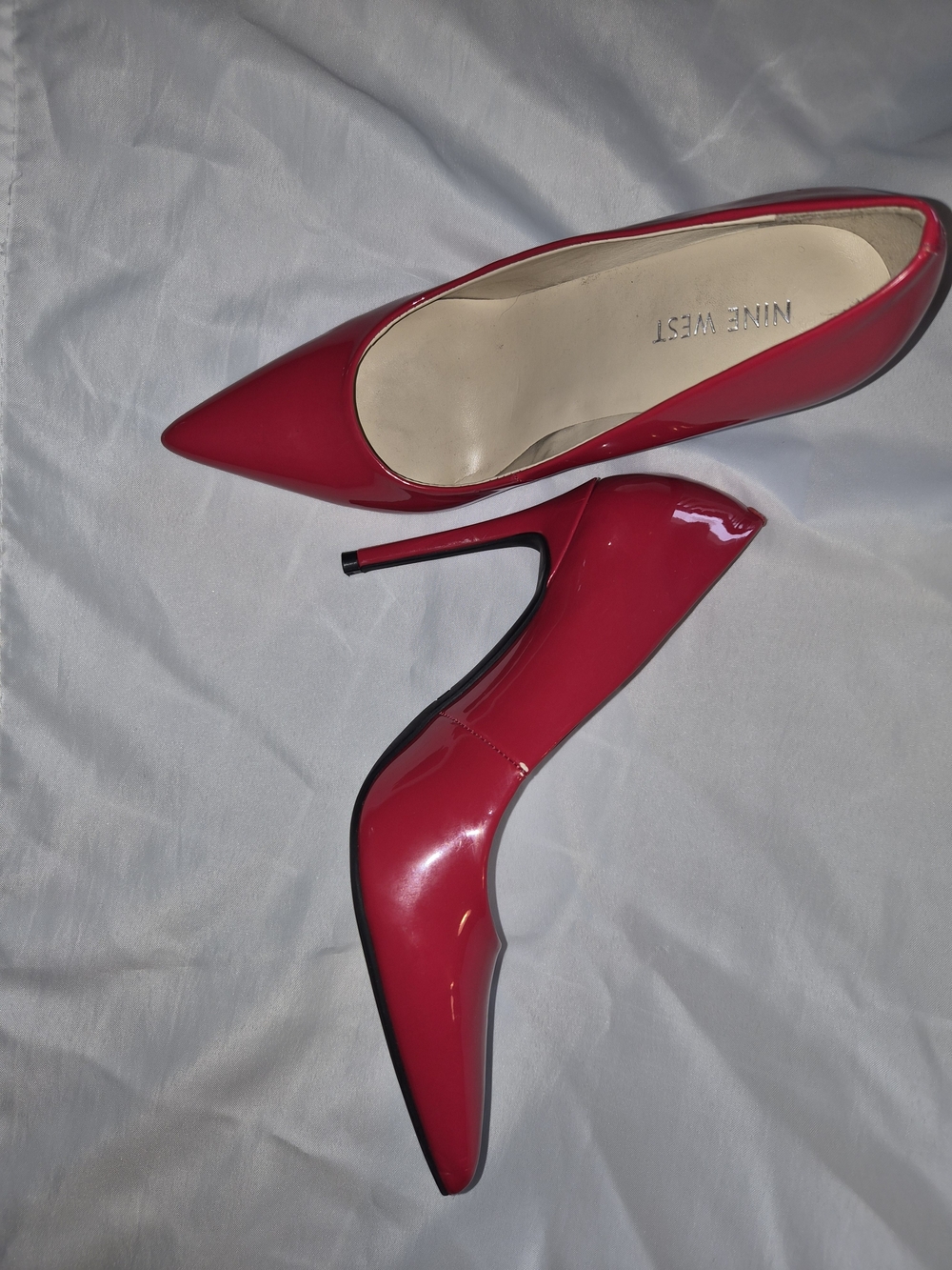 Nine West Red Patent Pointed Toe Stiletto Pumps